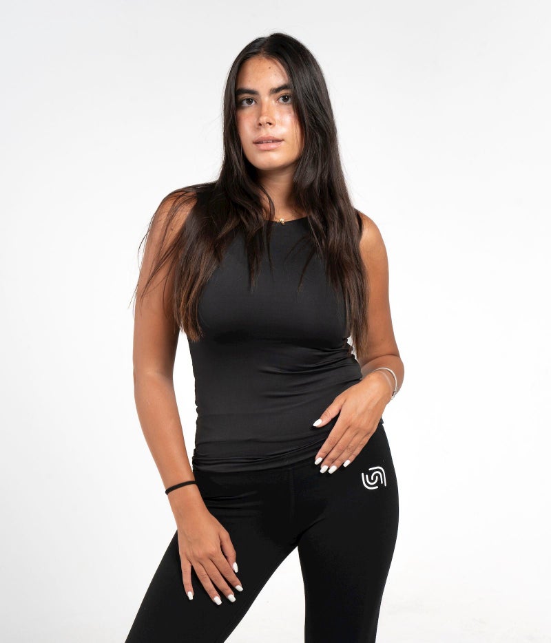 Beyond Women's Black Basic sleeveless Top - Image 1